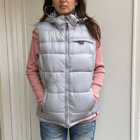 2000er silberne Pufferweste