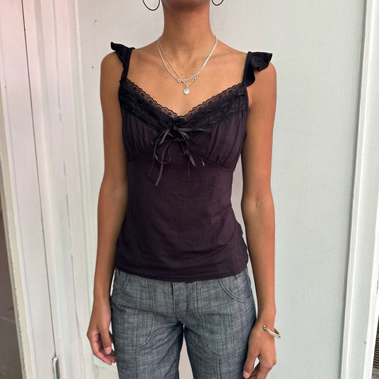 Schwarzes Rüschen Cami
