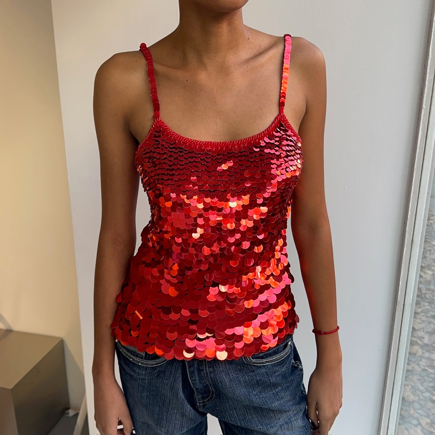 Red Sequin Top