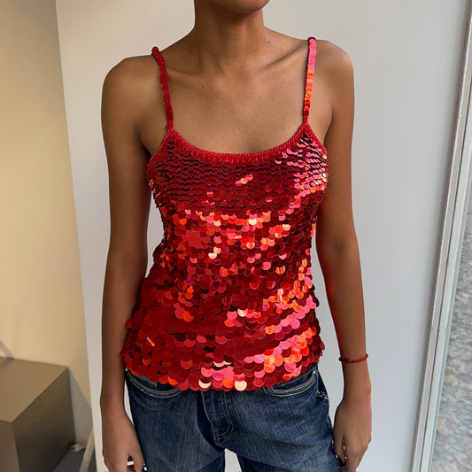 Red Sequin Top