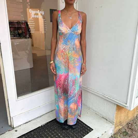 Mehrfarbiges Maxikleid