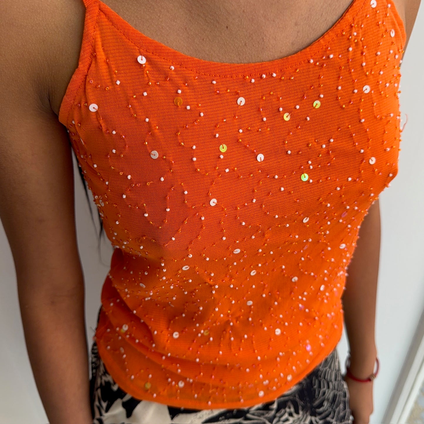 Orange Glitter Cami