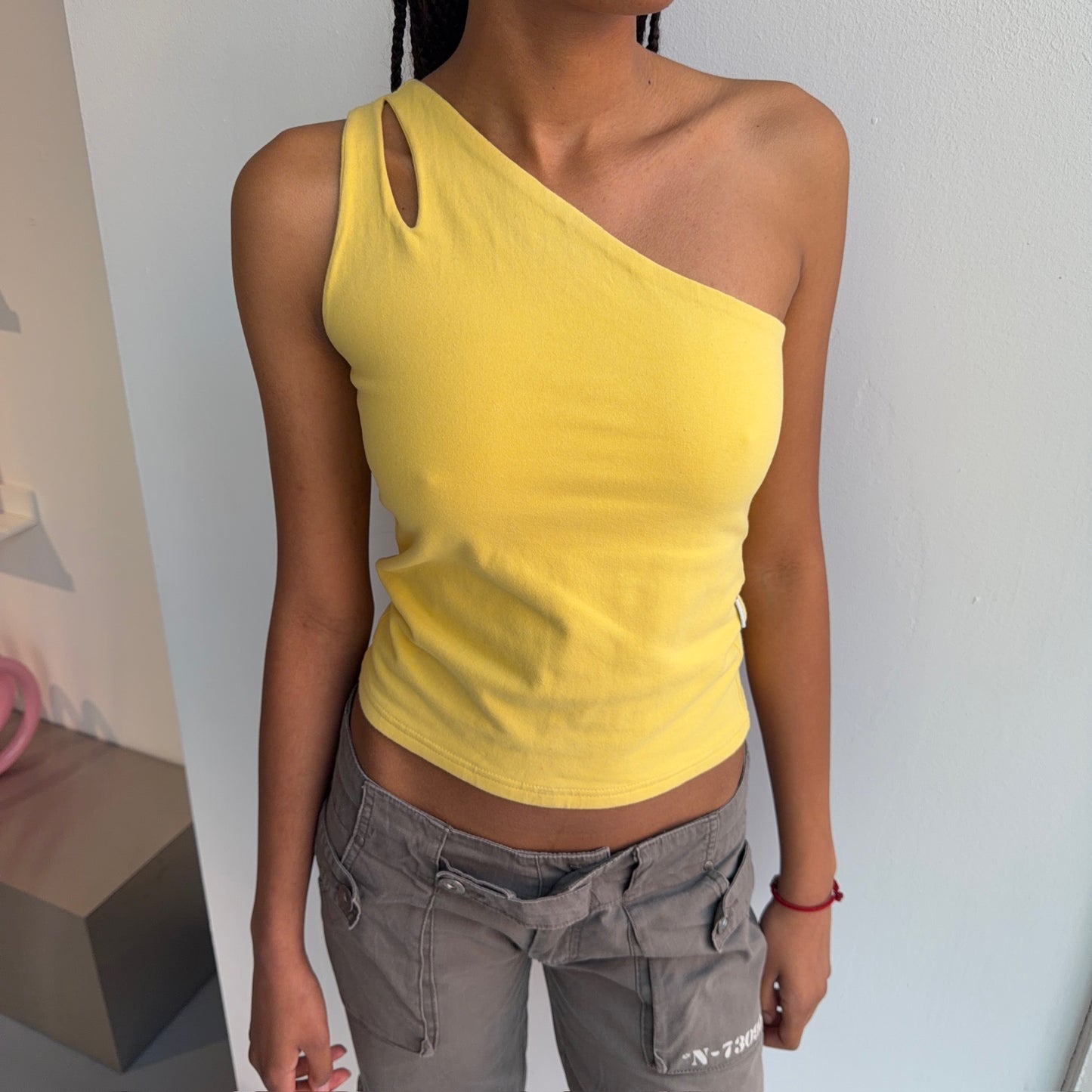 Yellow One Shoulder Top