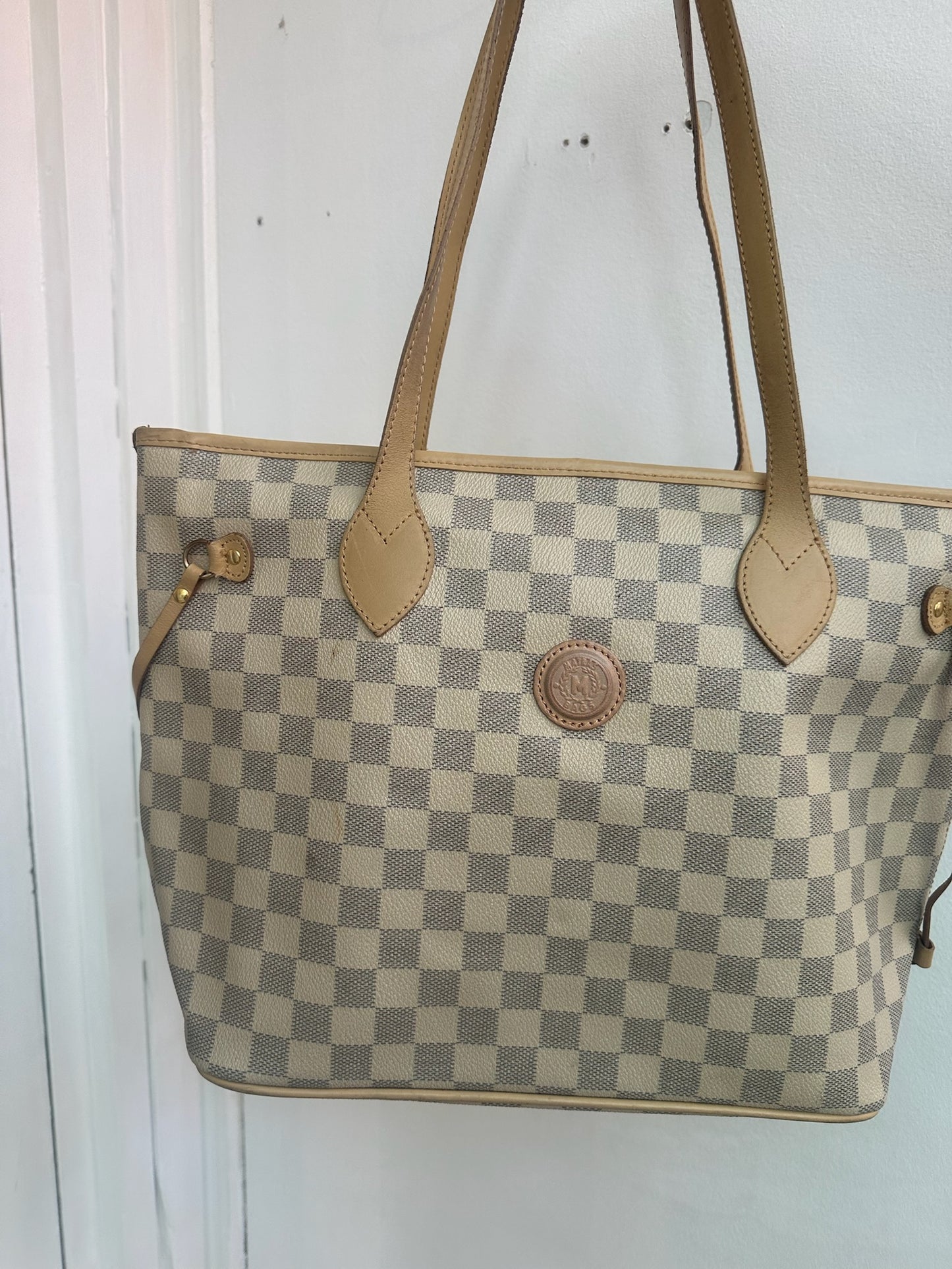 Karierte Schultertasche