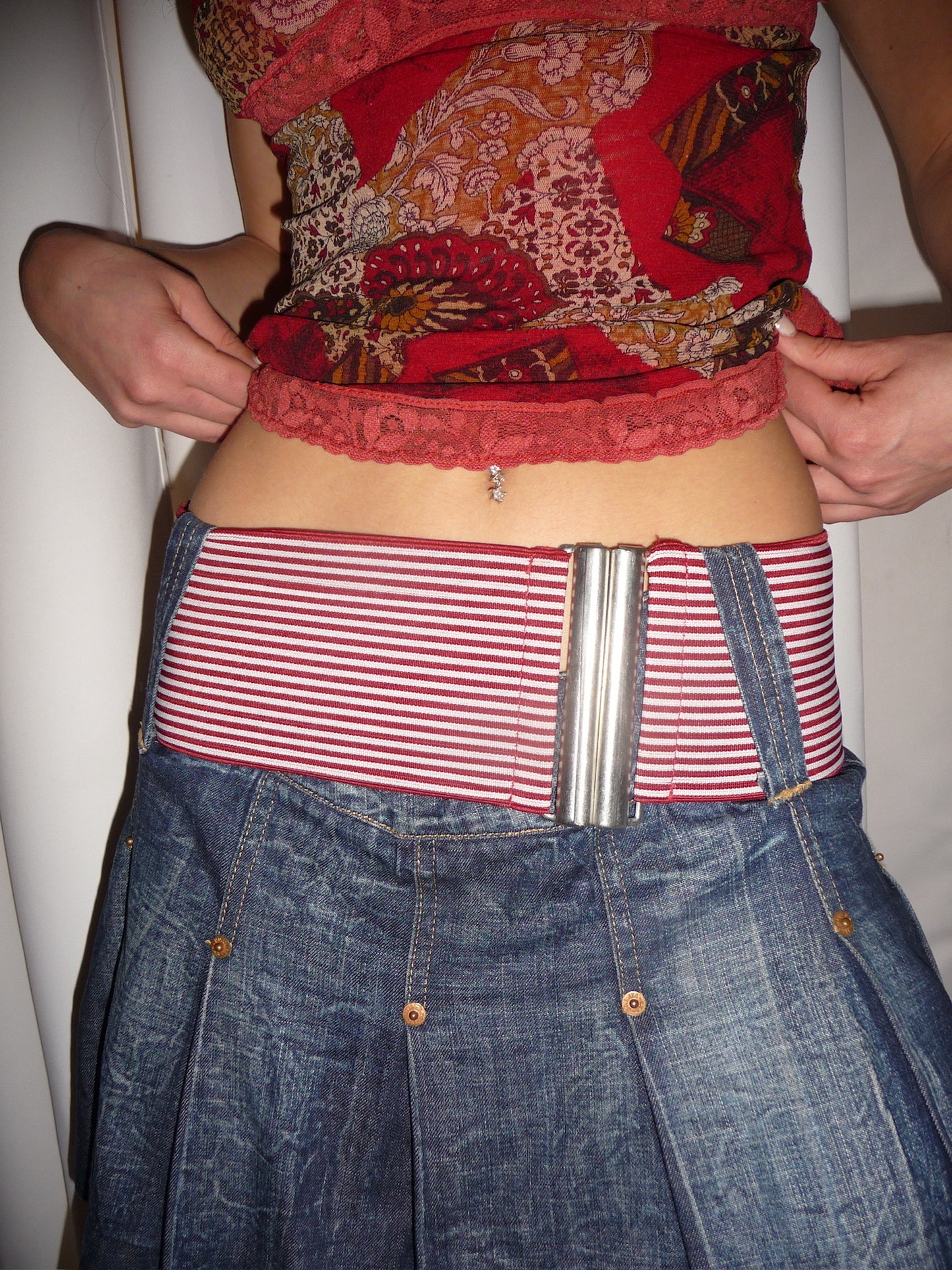 Jeansrock mit Gürtel