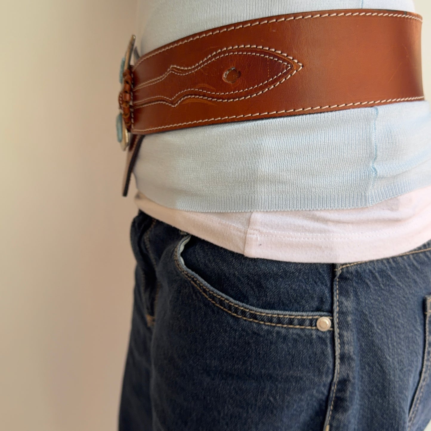 Brown leather Belt