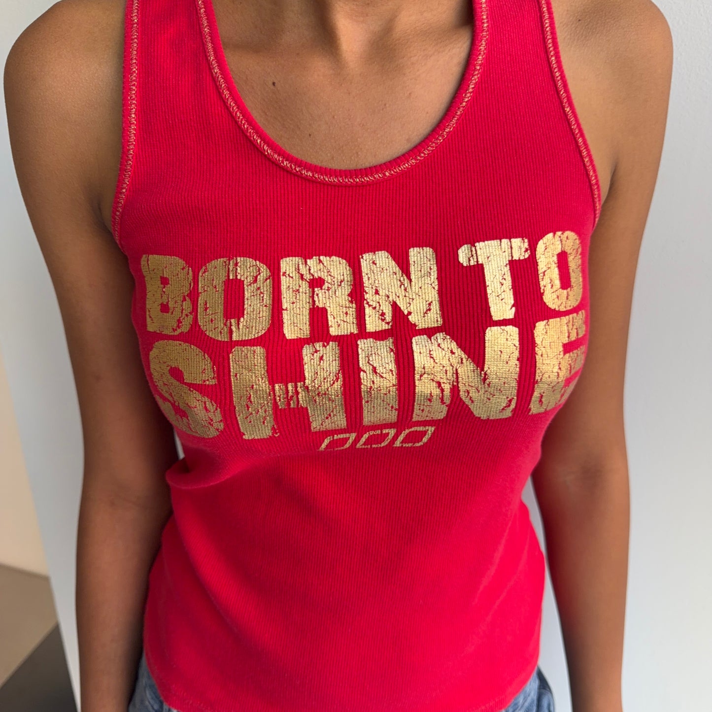 Red Glitter Tank Top