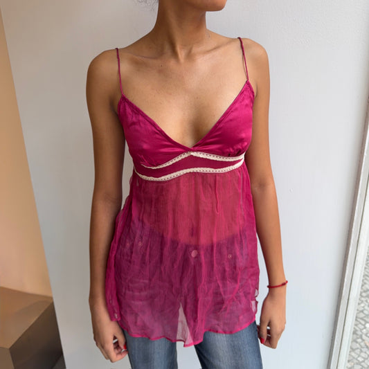 Pink Silk Cami
