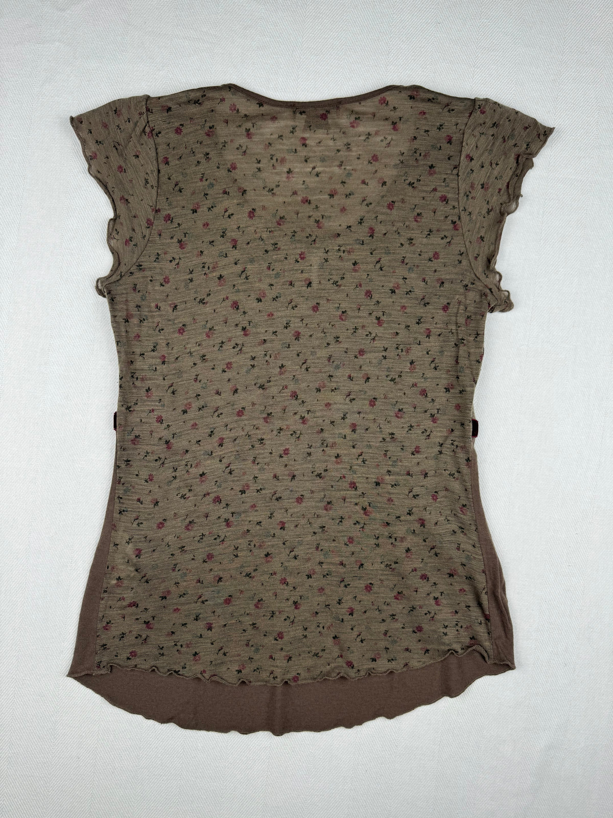 Brown Flower Print Top