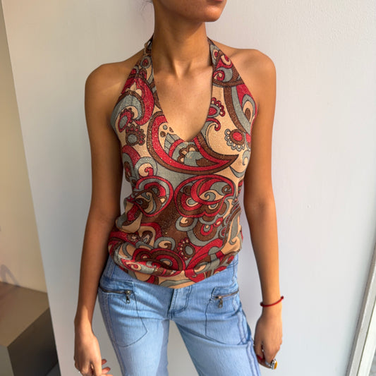 Glitter Halterneck Top