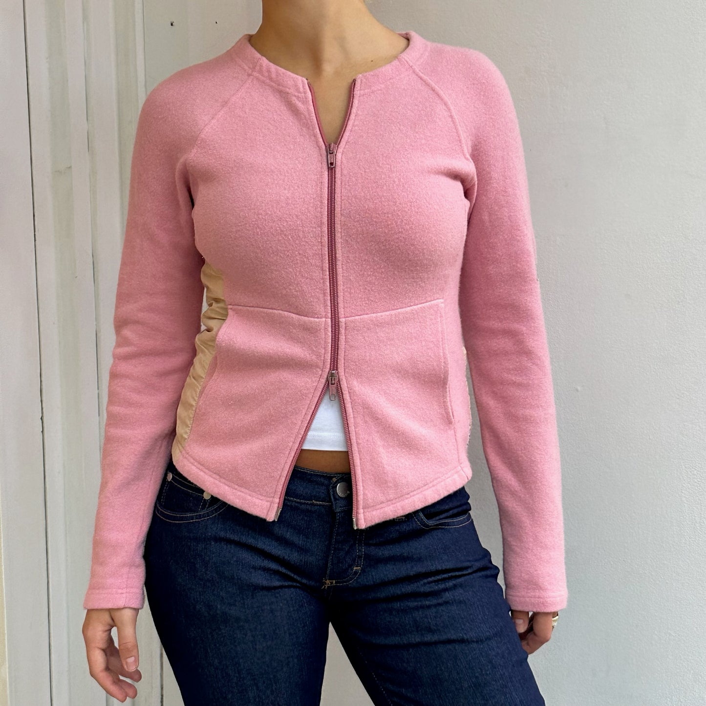 Rosa Strickjacke