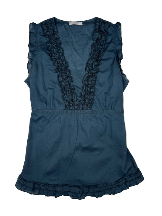 Dark Blue V-Neck Top