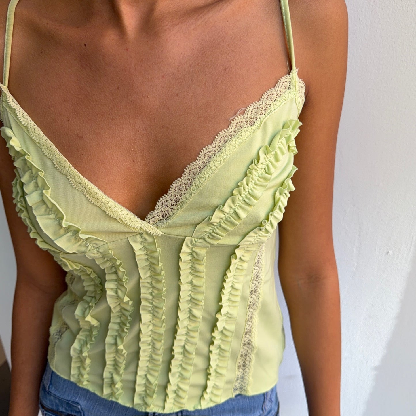 Green Ruffled Cami